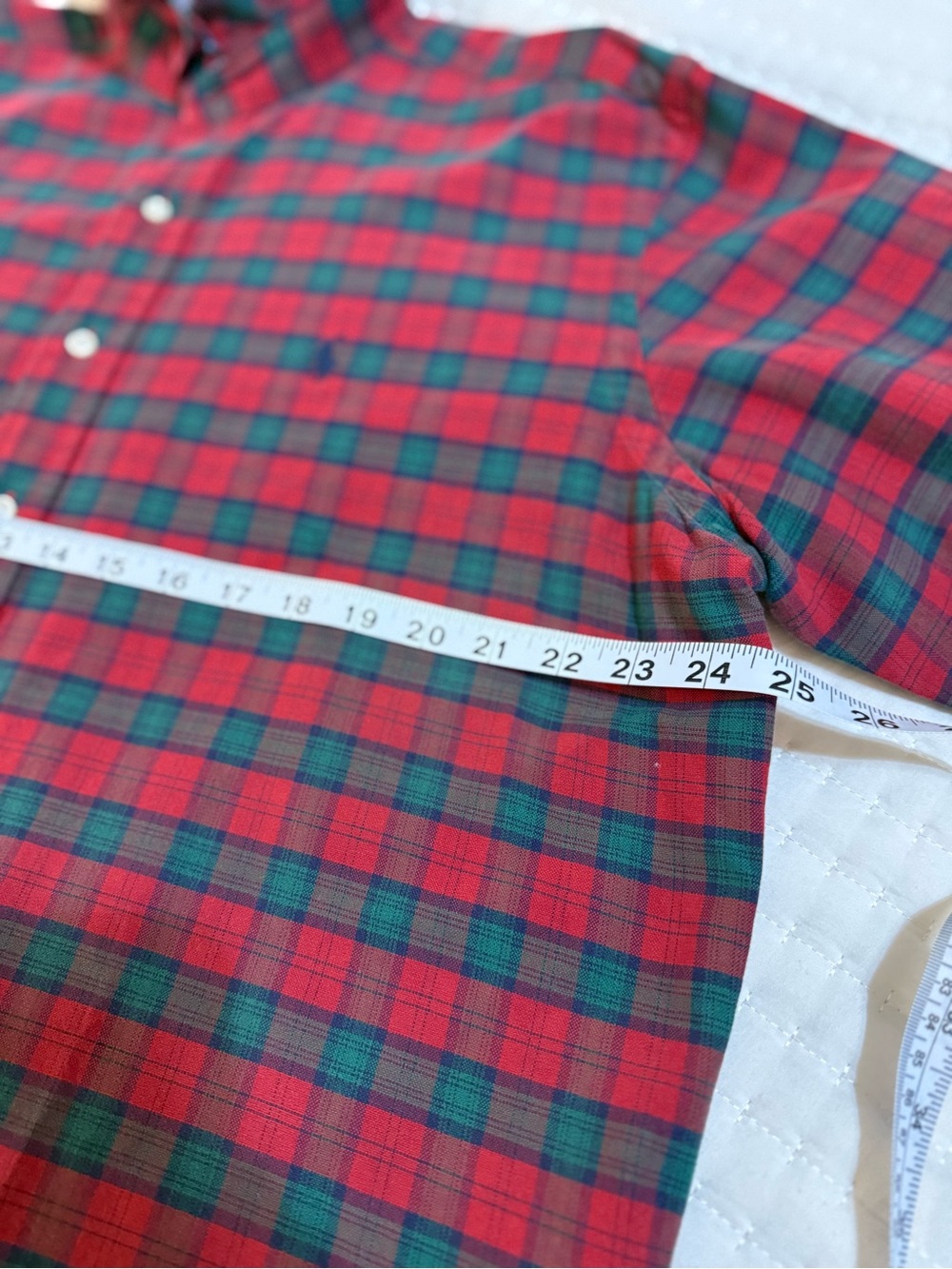 Ralph Lauren Red and Green Plaid Button-Down Shirt - Picture 5 of 10